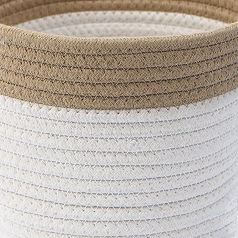 Premium Woven Algodão Corda Cesta De Lavanderia, Cobertor De Armazenamento, Sala De Estar