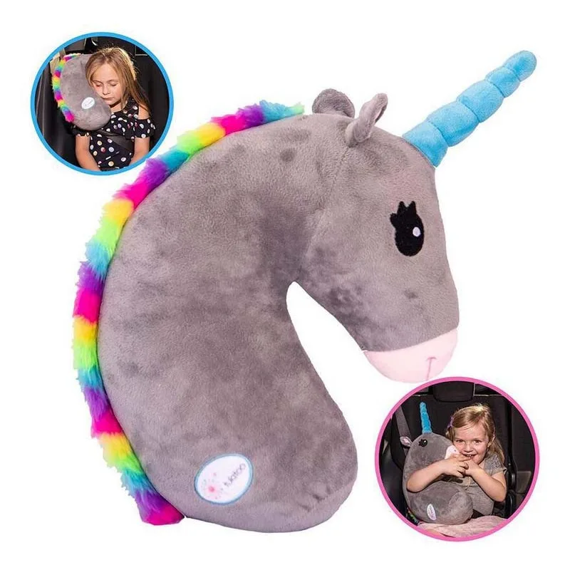 Cartoon Eenhoorn Kussen Knuffeldier Autogordel Cover Knuffels Zacht Kinderkussen Kinderen Taille Kussen Veiligheid Schouderstuk