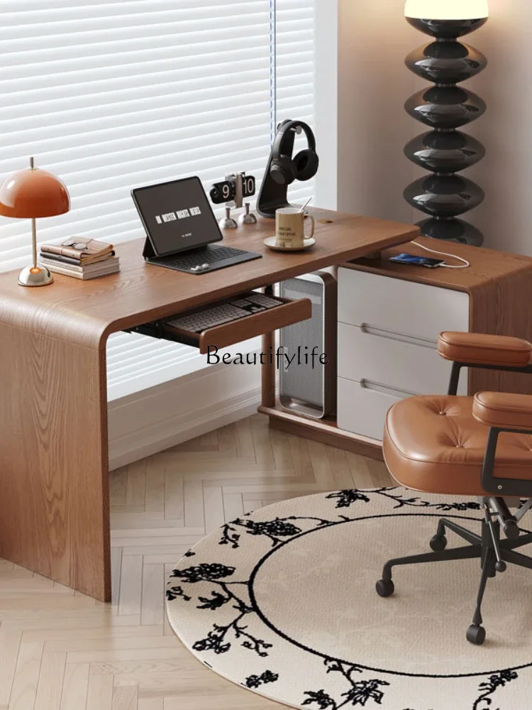 

ld 38 Modern simple solid wood desktop computer desk household corner small apartment double desk