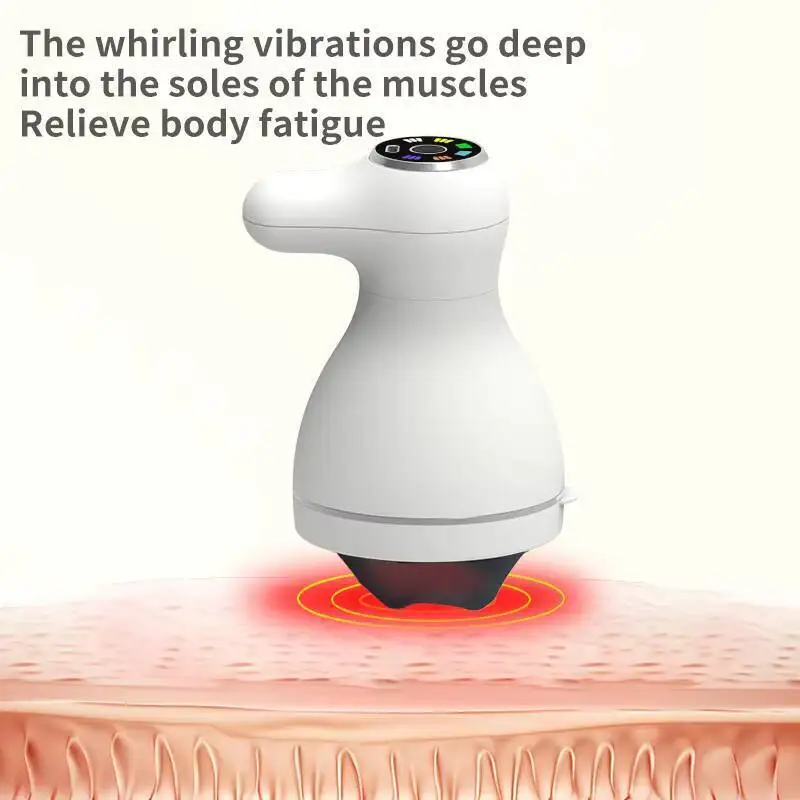 ABS Material Body Slimming Grease Pusher 6 Speed Adjustable Strength 3 Massage Heads Timing Body Massager