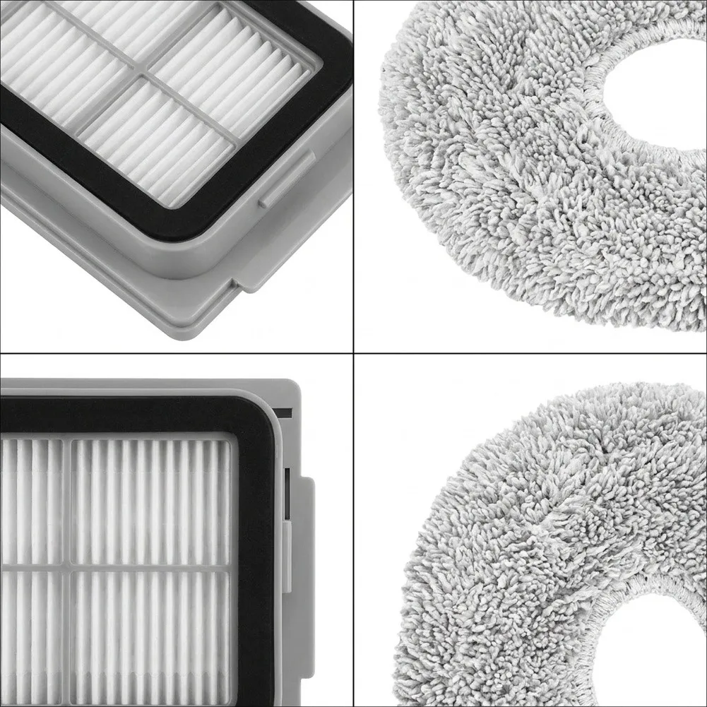 Replacement Filter and Mop Pad Set for Cecotec For Conga For X50 X Vacuum 4 Filters 6 Pads for Hard Floor Maintenance