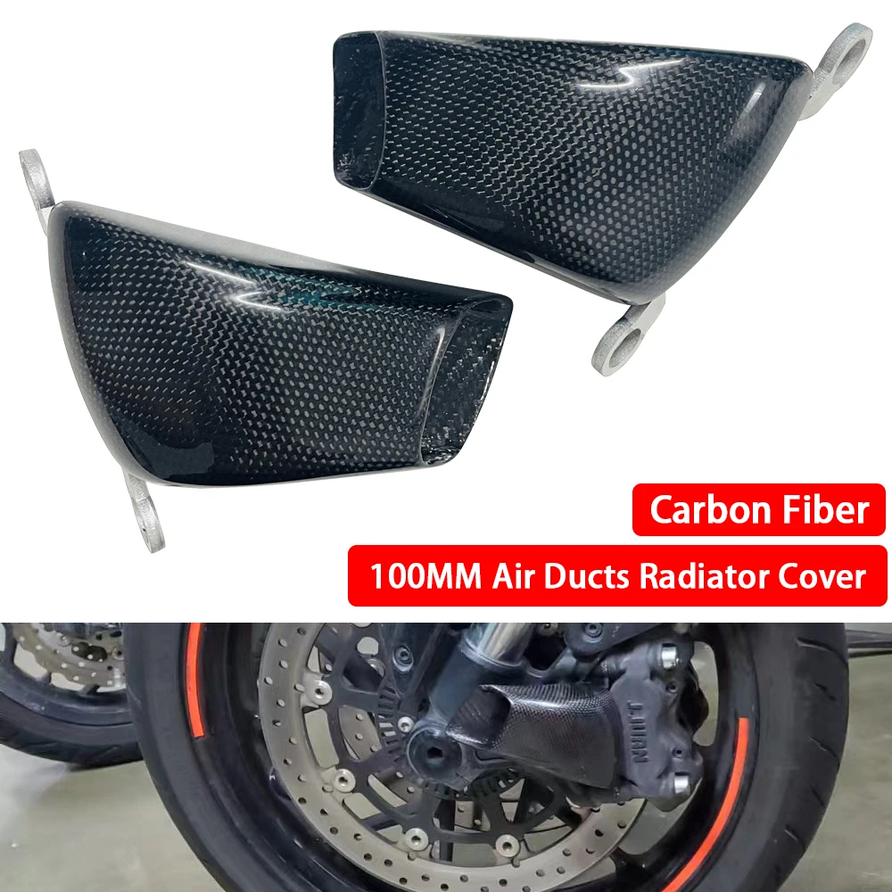 100MM Motorcycle Accessories Front Caliper Radiator Cover Air Ducts Brake Cooling Mounting Modified Parts Carbon Fiber