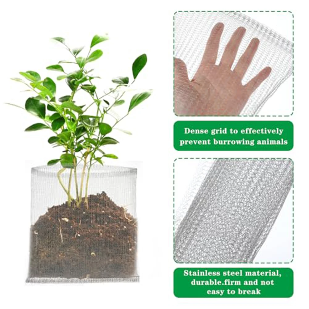 Sac de Protection des Racines des Plantes en Acier Inoxydable 304, 3 Pièces