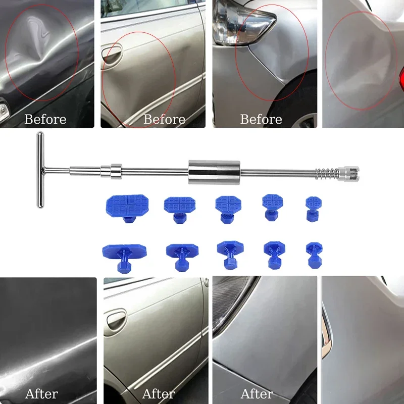 Car Body Paintless Dent Remoção Tool Kit, Auto Sheet Metal, T-bar, Slide Hammer, Reverse Ventosa Set