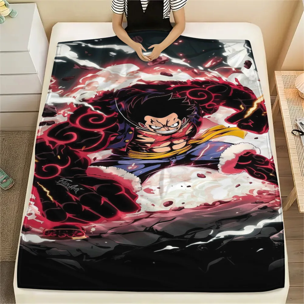 Luffy Light Carry Printed Blanket, Flannel Blanket Perfect for Travel Plan, Picnic Gathering and Home Rest.-TING