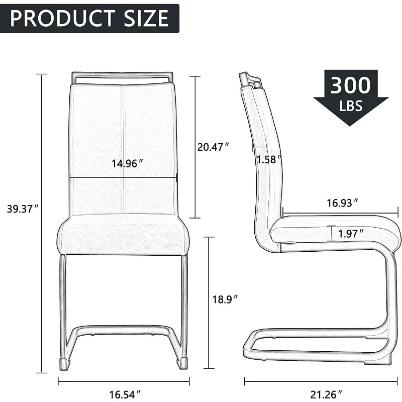 Dining chair set, kitchen modern chairs, dining room chairs, suitable for living room dining chairs, easy to assemble