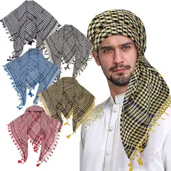 New Large Arab Shemagh Headscarf with Tassel Costume Desert Scarf Head Neck Face Wrap for Men Women