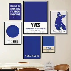 Minimalist Yves Klein Exhibition Blue Museum Mid Century Modern Art Poster Canvas Painting Wall Prints Picture Room Home Decor