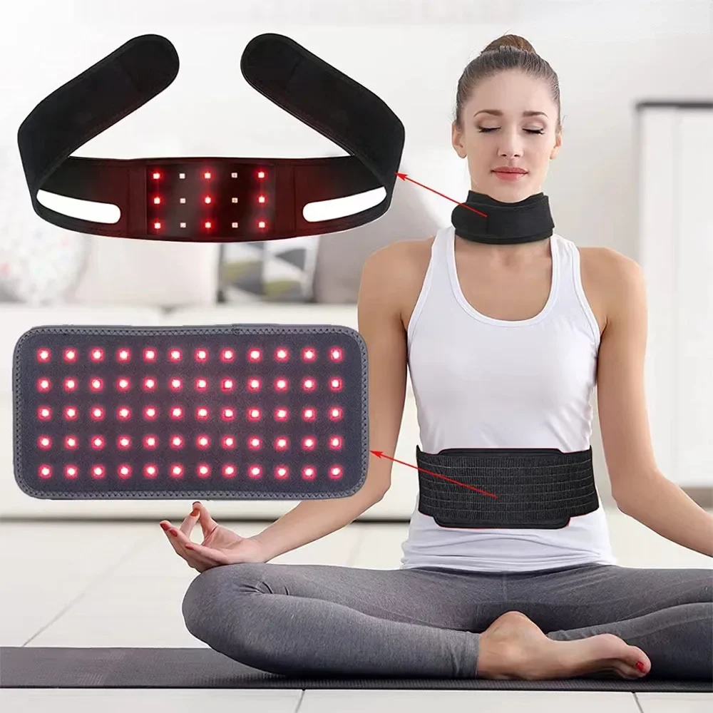 Red＆Infrared Light Belt 660nm&850nm Full Body Pain Relief Wrap Burn Fat Wrap Slimming Machine Waist,Wrist,Chin,Neck Pad