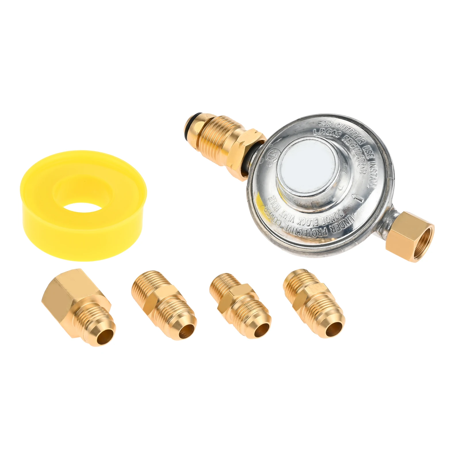 POL пропановый Регулятор низкого давления 3/8 дюйма, Женский рассеиватель 1/2 дюйма, Женский NPT 3/8 дюйма, мужской 1/4 дюйма, Мужской NPT адаптер для барбекю, гриль, плита