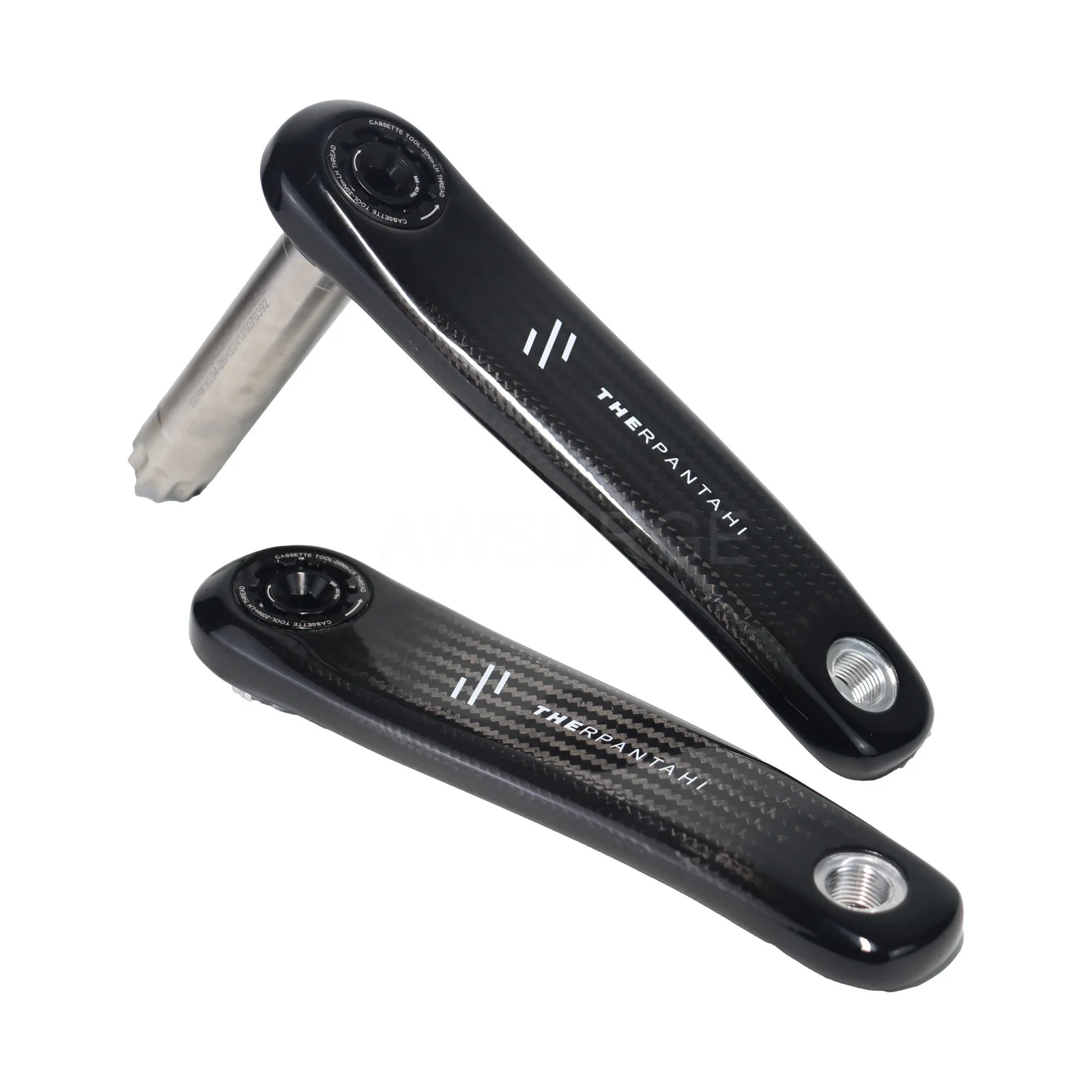 RPANTAHI Mountain Bike Carbon Fiber Crank GXP Straight Mount 24 Titanium Axle Core Single Disc AM/DH/XC Retrofit