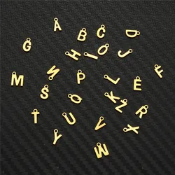 10PCS/lots Small Alphabet Pendant Stainless Steel Initials Letter Charms For DIY Jewelry Making Firtst Letter Accessories