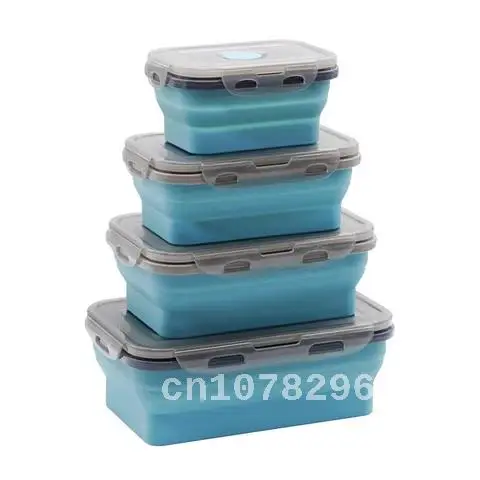 

Foldable Silicone Lunch Box, Microwave Oven, Bento Lunchbox, Kitchen, Home, School, Food Storage Container, Picnic, Camping