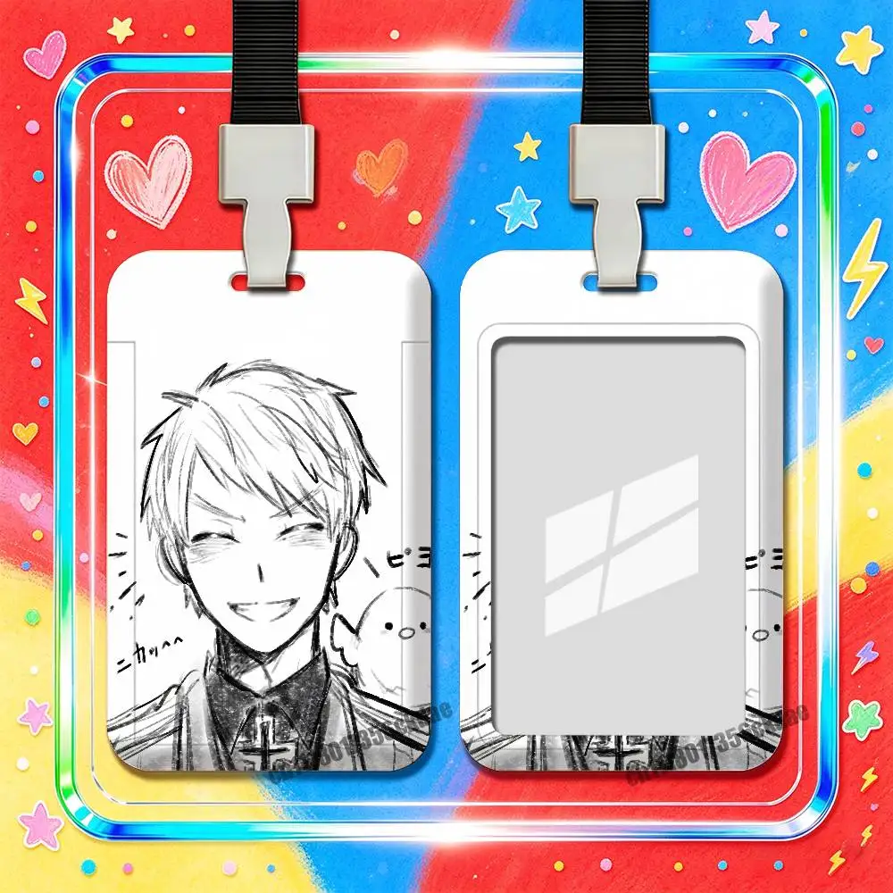 For Prussia Hetalia Employee ID Card Holder Office Student Work Bank Credit Badge Decoration Case