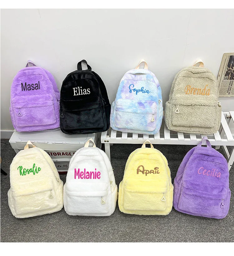 Mochila con inicial de nombre personalizado, Bolsa Escolar bordada, mochila de viaje personalizada