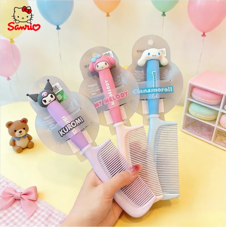 

Расческа Sanrio Kuromi, мультяшная расческа Melody Cinnamoroll, милые расчески-игрушки, антистатические расчески для выпрямления волос, товары для повседневного использования, подарки для девочек