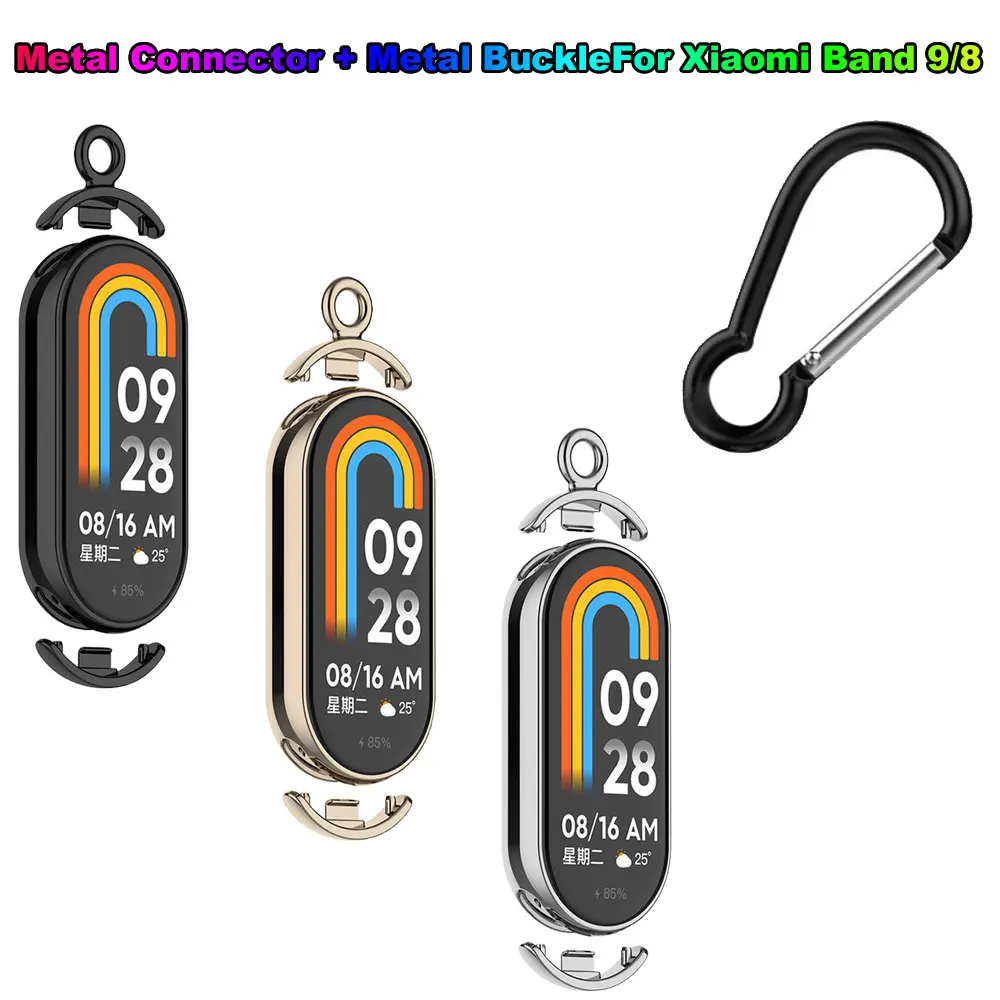 Stainless Steel Metal Pendant Necklace For Xiaomi Mi Band 9 Watch Hanging Chain Neck Bracelet Strap For mi band 8 Chain Buckle