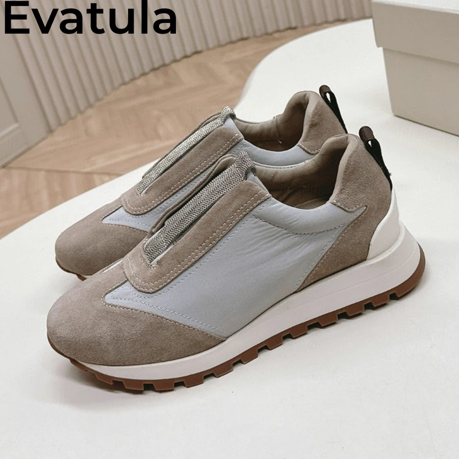 2024 Autumn Hot Suede Leather Couple Casual Sneakers Thick Sole String Bead Flat Shoes Women Comfort Walking Driving Shoes Men