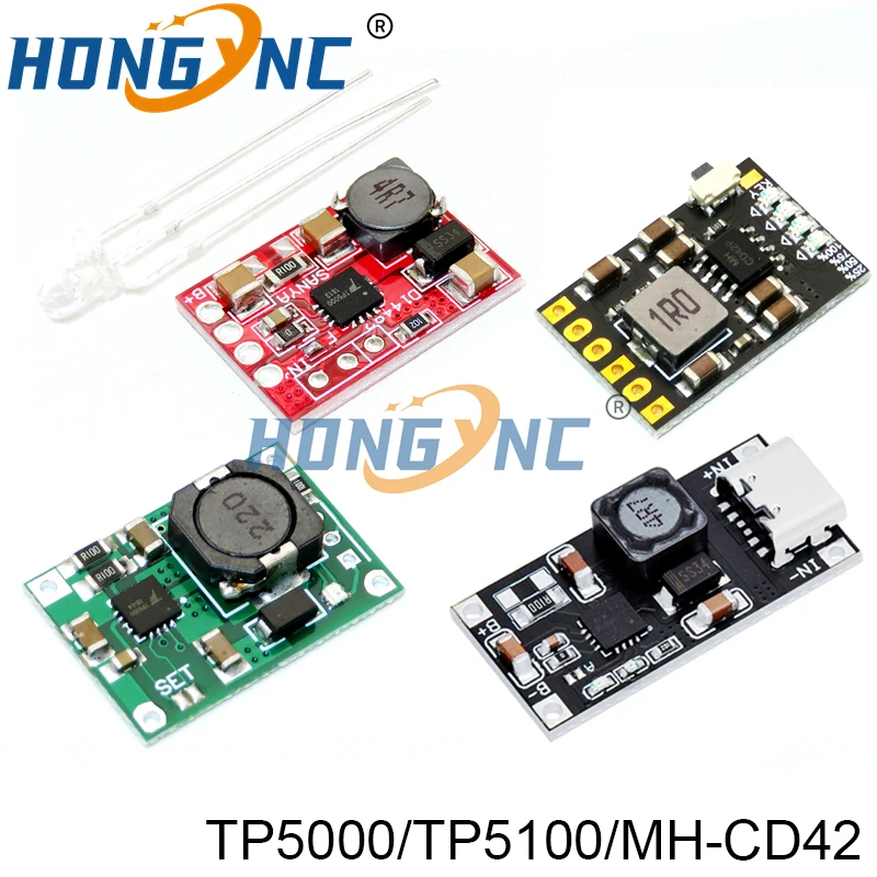 TP5100 Charging Management Power Supply Module Board TP5000 1A 2A Compatible With 4.2V 8.4V Single And Double Lithium Batteries