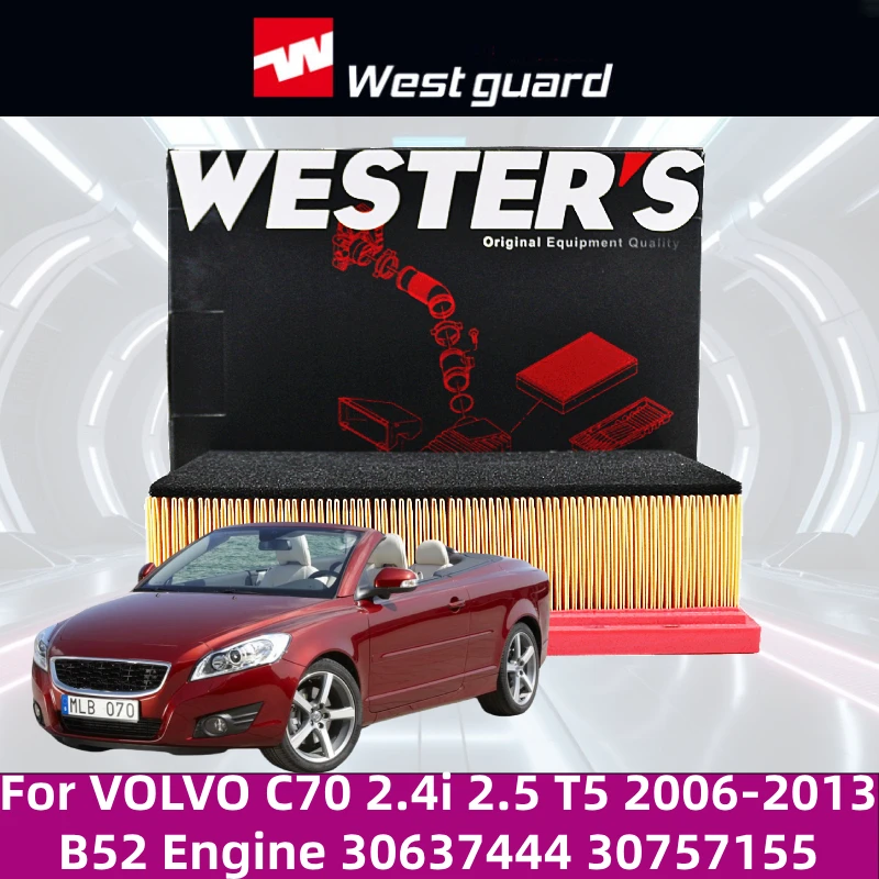 For VOLVO C70 2.4i 2.5 T5 2006-2013 B52 Engine, WESTGUARD MA9521 Air Filter High Performance Car Accessories 30637444 30757155