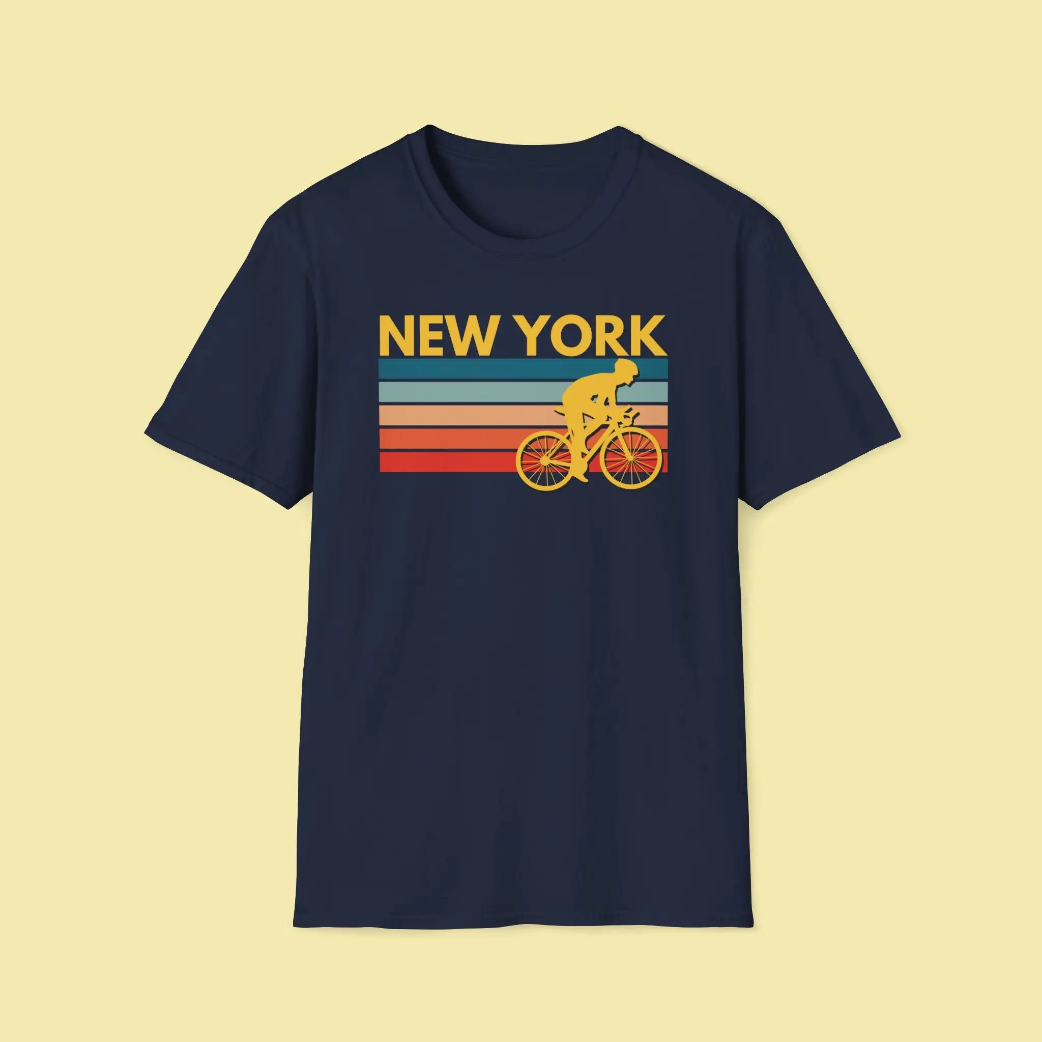 Retro New York Cycling T Shirt S Cyclist Print Bicycle Mountain Bike Spin Class