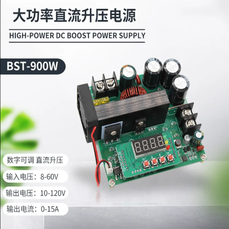 

B900W CNC DC voltage stabilized constant current power supply adjustable boost module voltage ammeter 120V15A charger