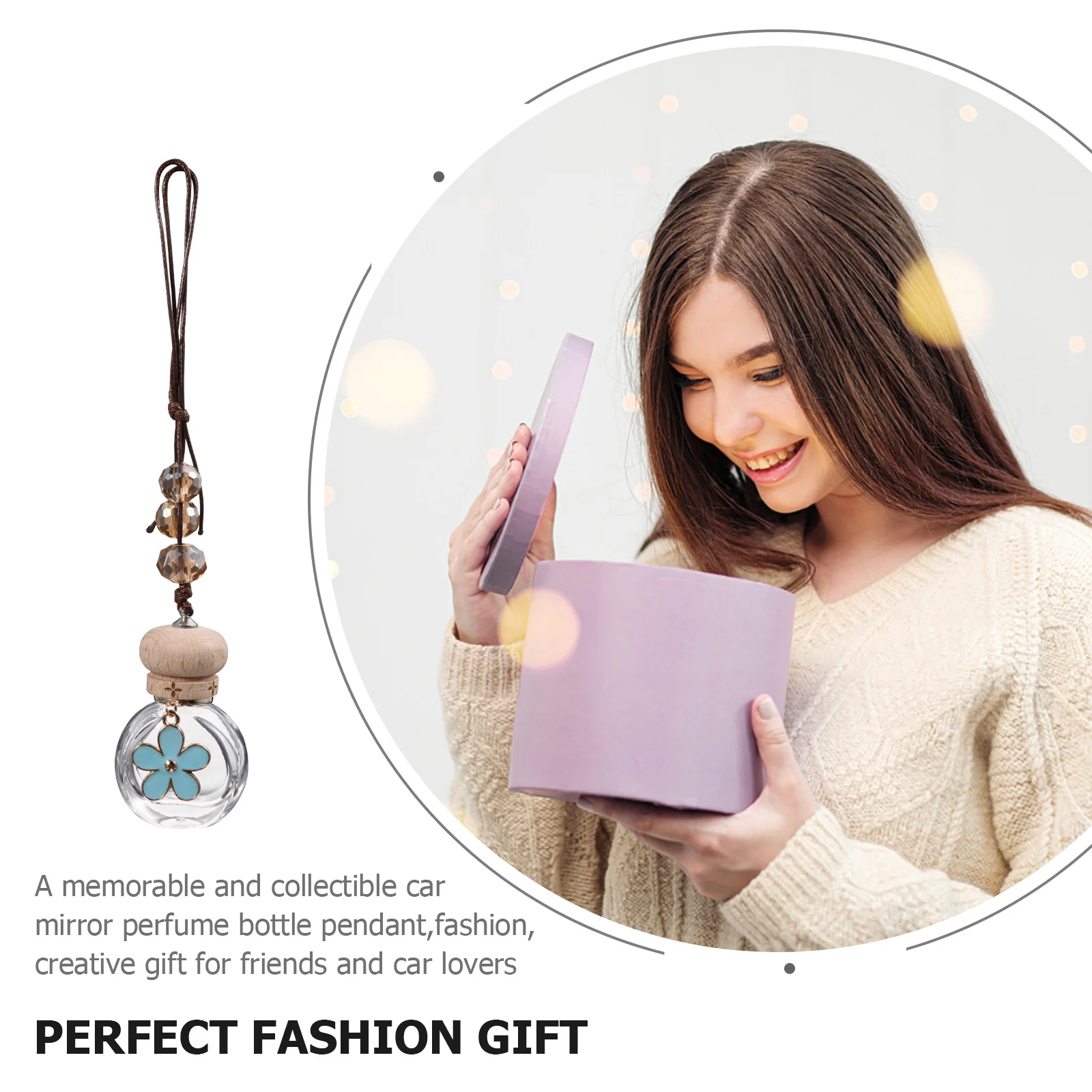 

1Pcs Car Perfume Bottle Pendant 6Ml Transparent Glass Hanging Pendant Car Interior Ornament Air Purifier Rearview Mirror Hanging