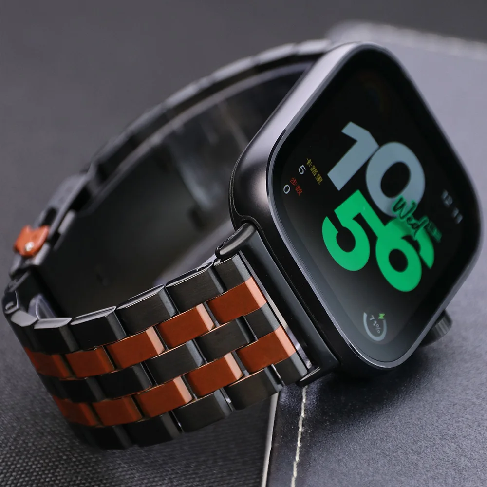 لساعة Redmi 5 4 سوار من الفولاذ المقاوم للصدأ سوار ساعة كوريا لساعة Xiaomi Mi Band 9 Pro/Band 8 Pro سوار معدني فاخر