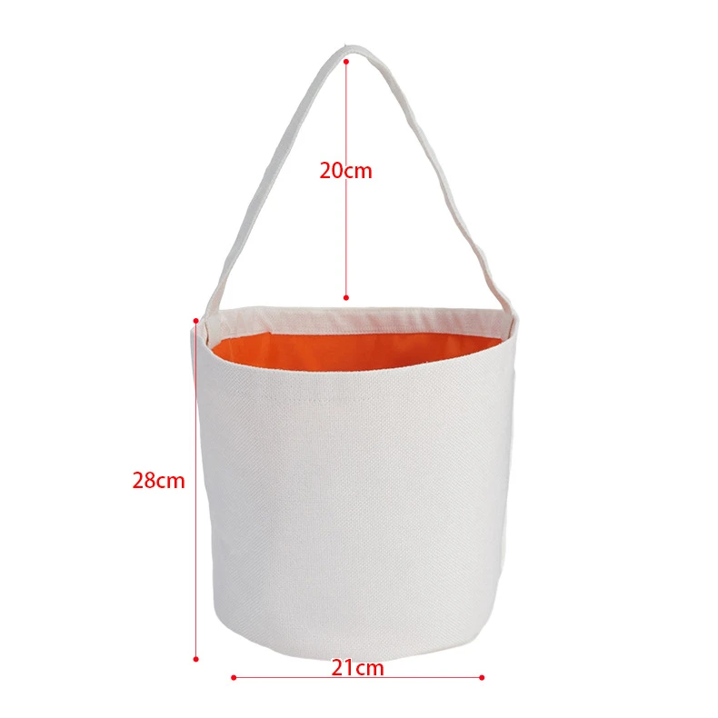 5pcs Sublimation Blank Halloween Basket Candy Bag Halloween Easter Tote Shopping Bag Trick or Treat Basket in 10 colors