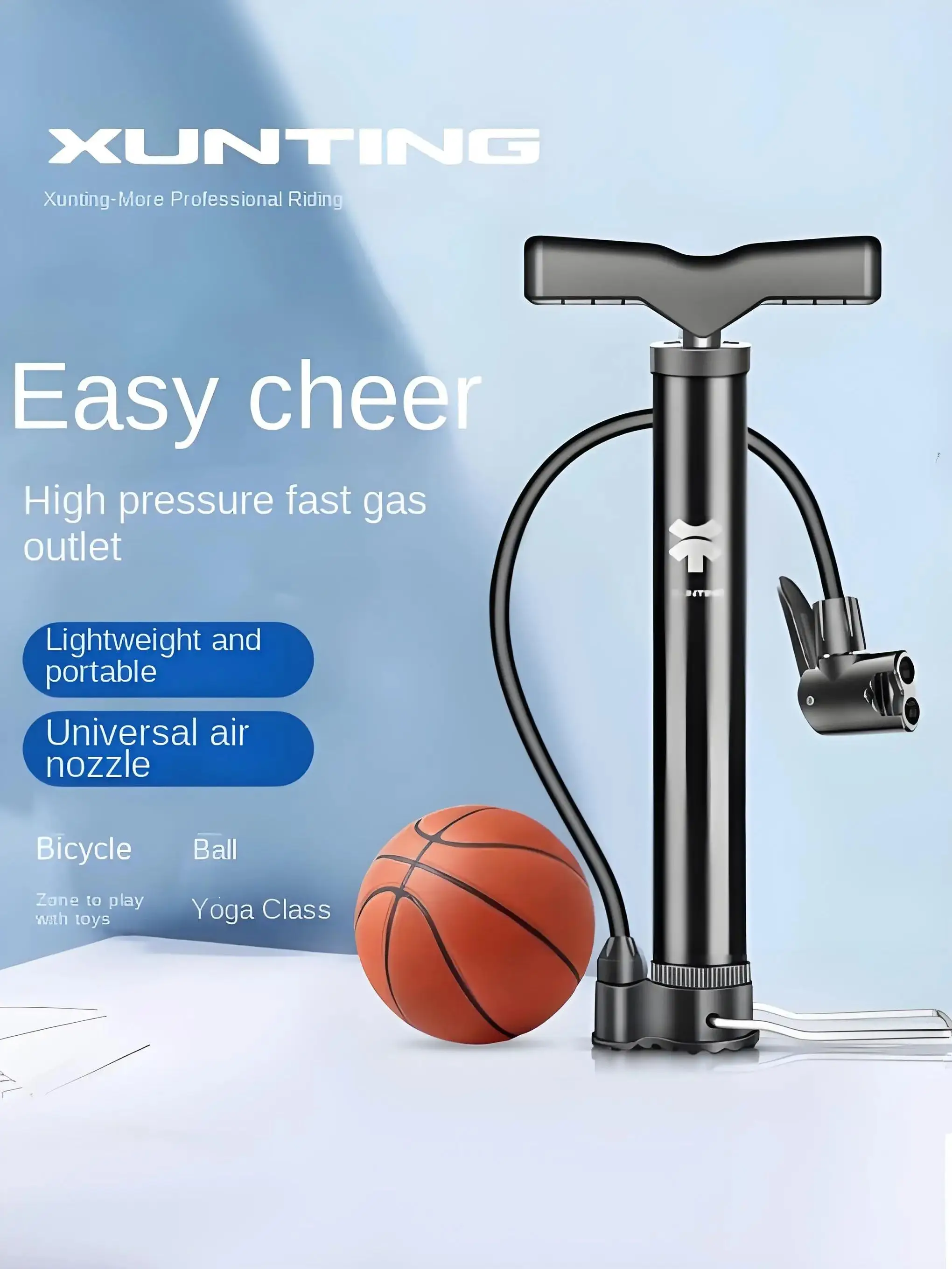 AliExpress Xunting Mountain Bike Road Bike Pump MAX 140PSI Riding Portable Mini Bicycle Pump Basketball Toy Inflatable Tube Riding