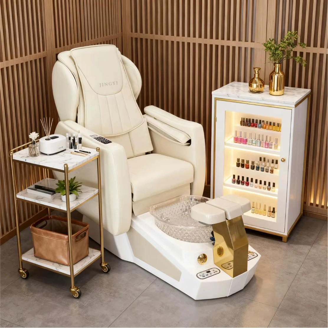 Luxury Electric Spa Foot Massage Pedicure Chair With Drain Pump Nail Manicure and Pedicure Chairs High Back