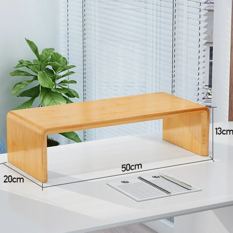 Natural Bamboo Desk Table Nordic Simple Laptop Stand Multilayer Partition Widening Desktop Home Office Workspace Solution