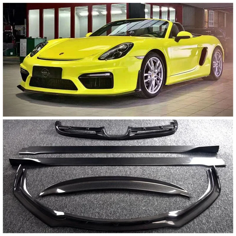 

For Porsche Cayman 981 GT4 2013-2015 High Quality Carbon Fiber Bumper Front Lip Rear Diffuser Side Skirt Spoiler Protector