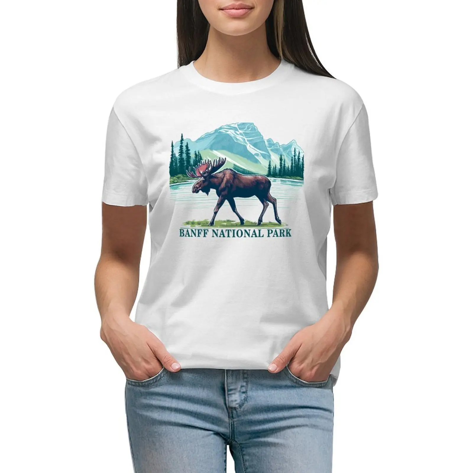 

Banff National Park Alberta Canada T-shirt female plus size tops t-shirt dress for Women graphic