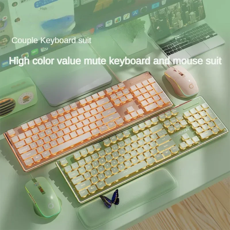 eweadn conjunto de mouse e teclado bluetooth sem fio modo duplo rgb ergonomico leve computador menina escritorio acessorios laptop v3 01