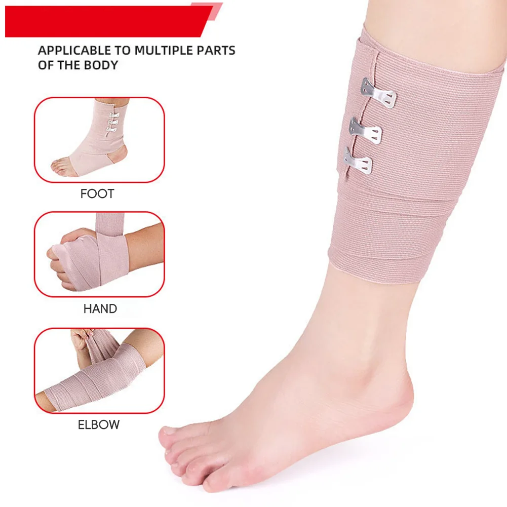 

Premium Elastic Bandage Wrap Wound Dressing Latex Free Compression Bandage Outdoor Sports First Aid Sprain Treatment Bandage