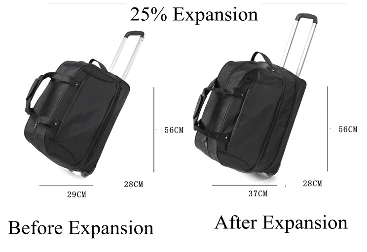 Men Travel wheeled bag  Expandable Rolling Duffle Bag with Wheels Large Capacity Women Carry On hand Luggage Tote Suitcase Bags