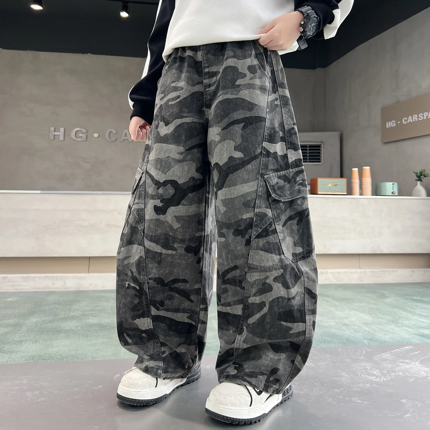 Boys Camouflage Pants Kids Casual Sport Cargo Pants Spring Autumn Teenage Joggers Trousers Big Children Streetwear Baggy Pants