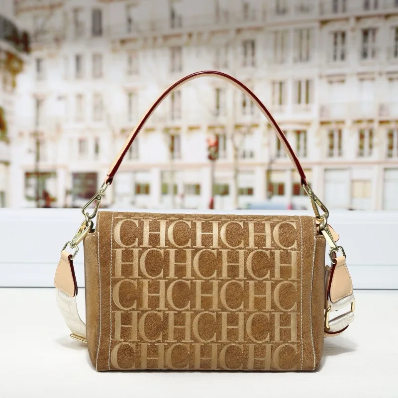 Fashionable Designer Shoulder Bag, Women's Leather Crossbody Purse, Classic Handbag With Embroidery