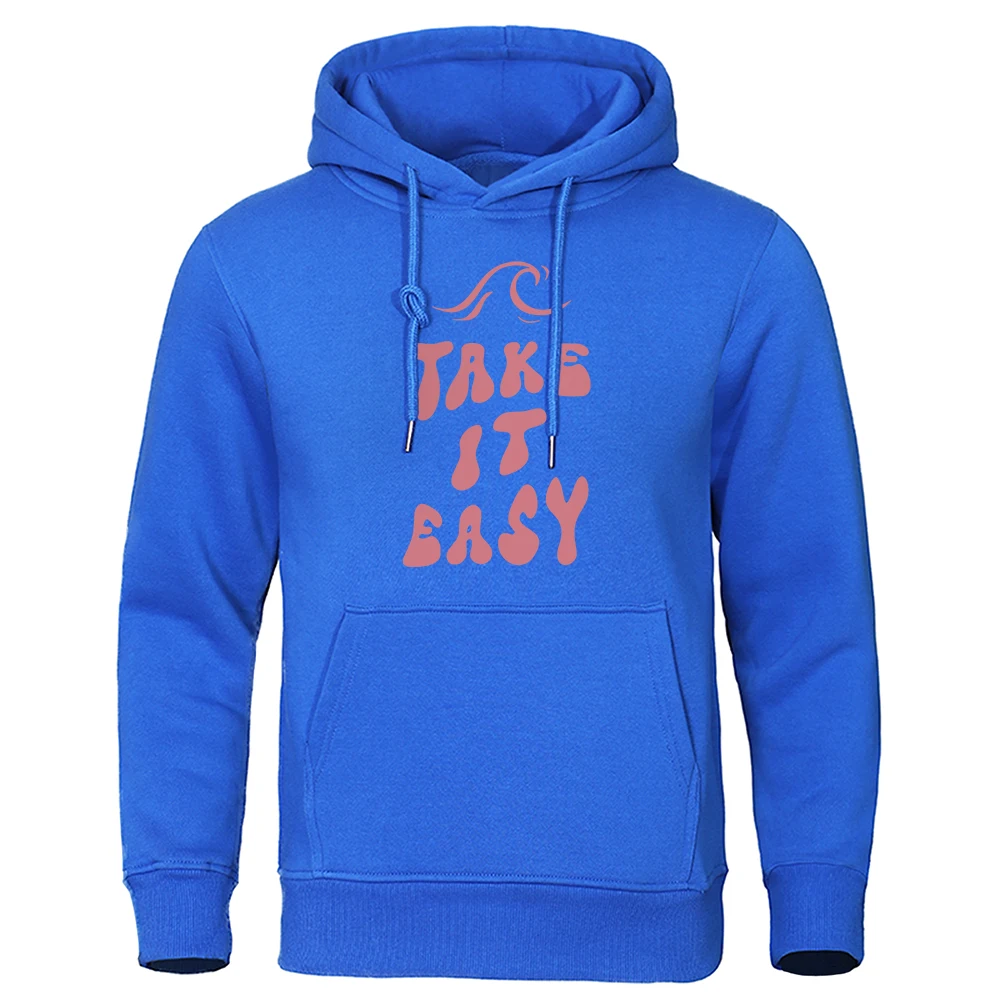 Take It Easy Printing Mens Hoodies Loose Pullover Pullovers Pattern Oversize Streetwear Hip Hop Fitness Male 2023 Sportswears