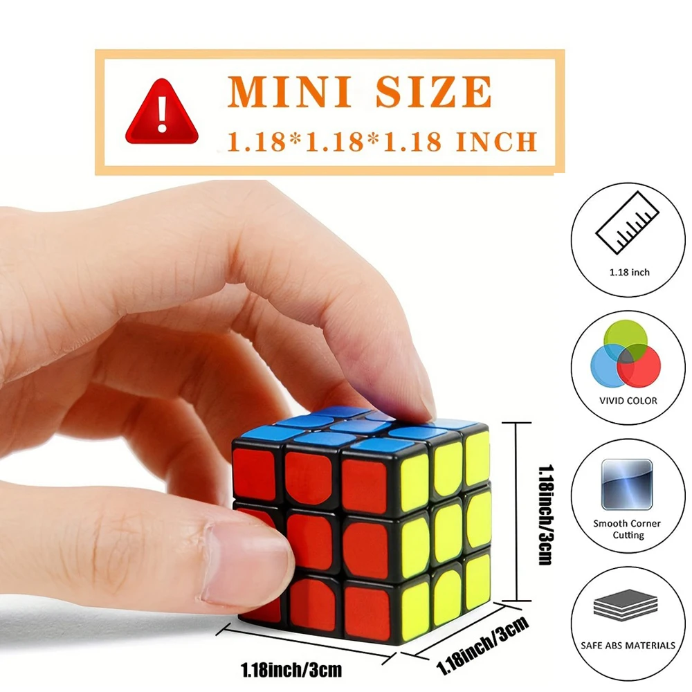 6/12pcs 3x3cm Magic Cube Kids Birthday Party Gift Toy Smooth Speed Cubes Puzzle Educational Birthday Party Favors Gifts Supplies