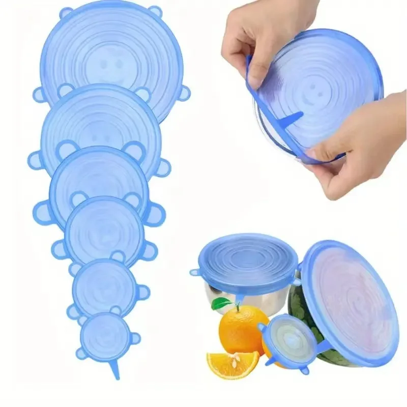 JVBAJV Lot De 12 Couvercles Silicone Alimentaires Extensibles – Universels, Sans BPA, Réutilisables Pour Bols, Tasses, Pots, Fruits Et Canettes