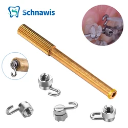 Kieferorthopädie 10 Stück Crimp haken Zahns chiebe kugel haken lang gebogener Verbund werkstoff mit bukkalem Schlauch für keramische Zahn halterungen