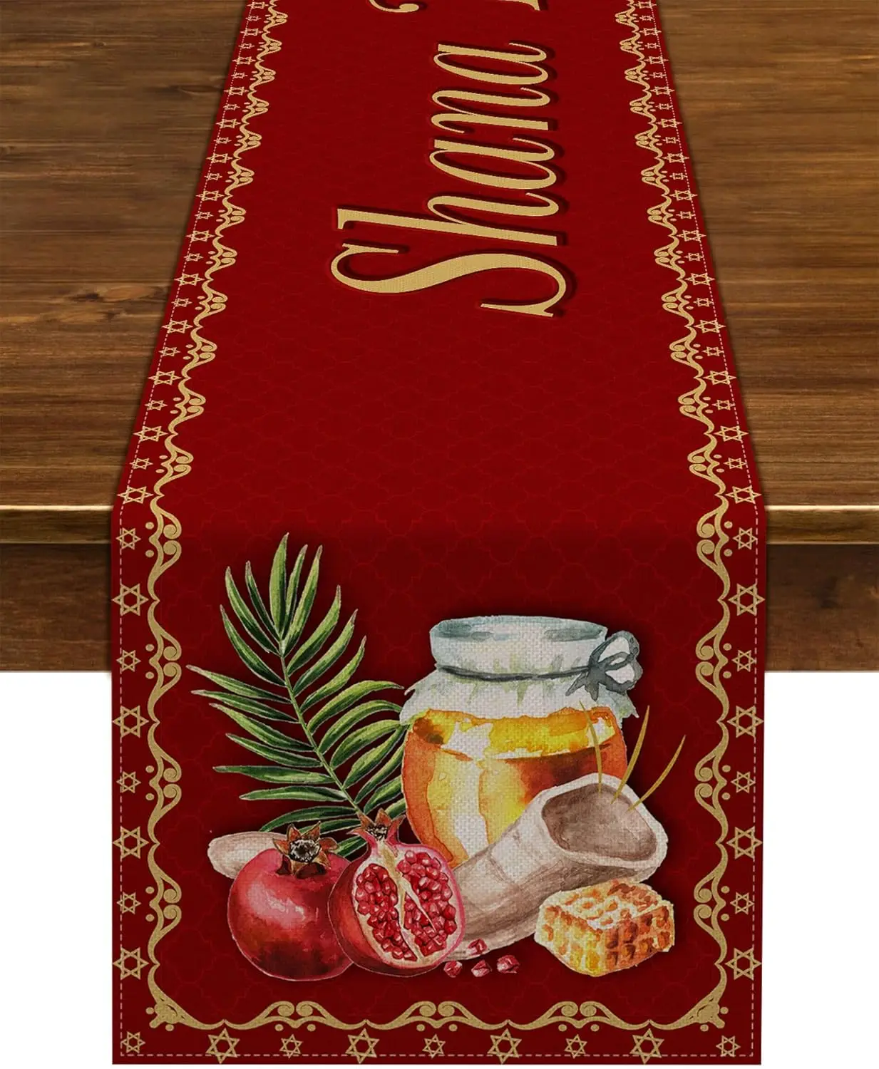 Shana Tova Table Runner Jewish Holiday table Decor Rosh Hashanah Jewish New Year Kitchen dining Table Runner Party Decor