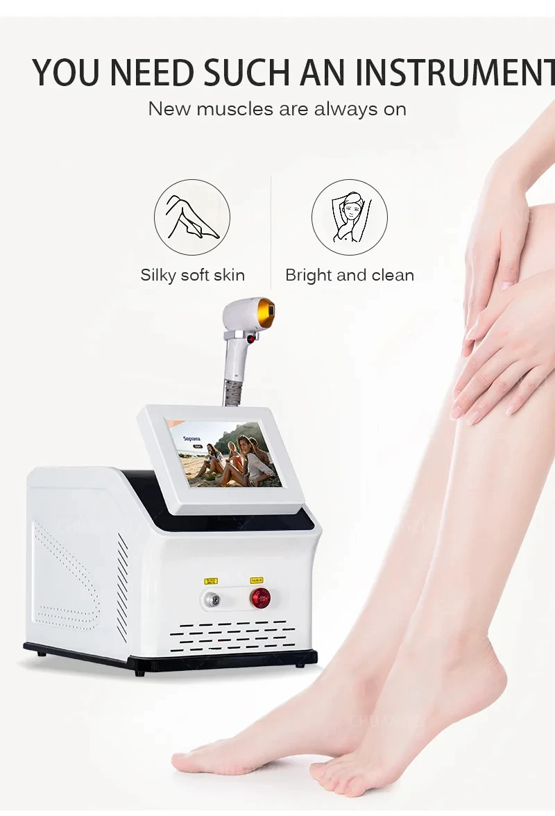 

Новый лазерный аппарат для удаления волос 3000 Вт, 3 длины волны, 755, 808, 1064 нм, постоянное безболезненное удаление волос на лице и теле, 9