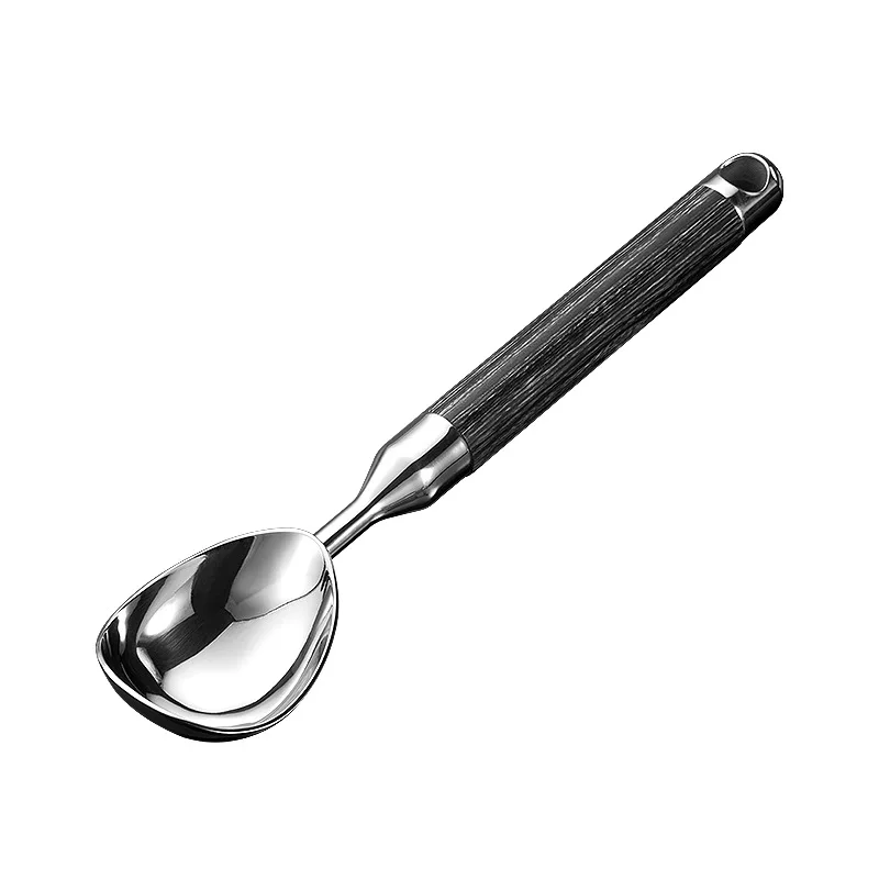 304 스테인레스 스틸 아이스크림 스쿠프, 인체 공학적 나무 손잡이, 편안함, 튼튼한 아이스크림 스쿠퍼, 식기 세척기 안전