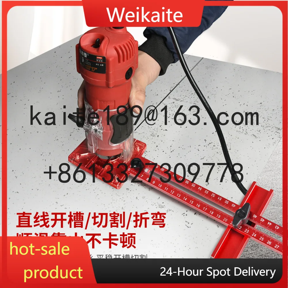 

Woodwork milling round artifact trimmer bracket auxiliary cutting round hole opener round hole slotting positioning support tool