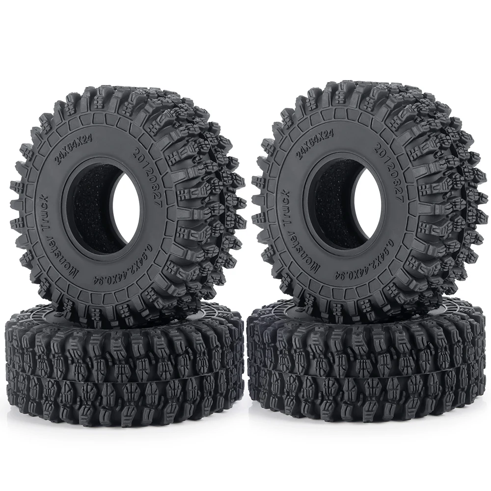 AXSPEED 4PCS 1,0" Gummireifen Schlamm Geländerad Reifen 50/54/58/62/64/65mm für 1/18 1/24 Axial SCX24 TRX4M RC Micro Crawler Auto