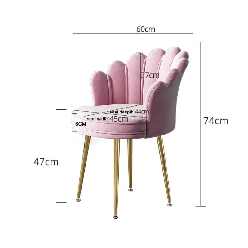 Nordic Fabric Backrest Dining Chairs Simple Restaurant Chairs Designer Bedroom Dresser Makeup Chair Office Negotiation Chair