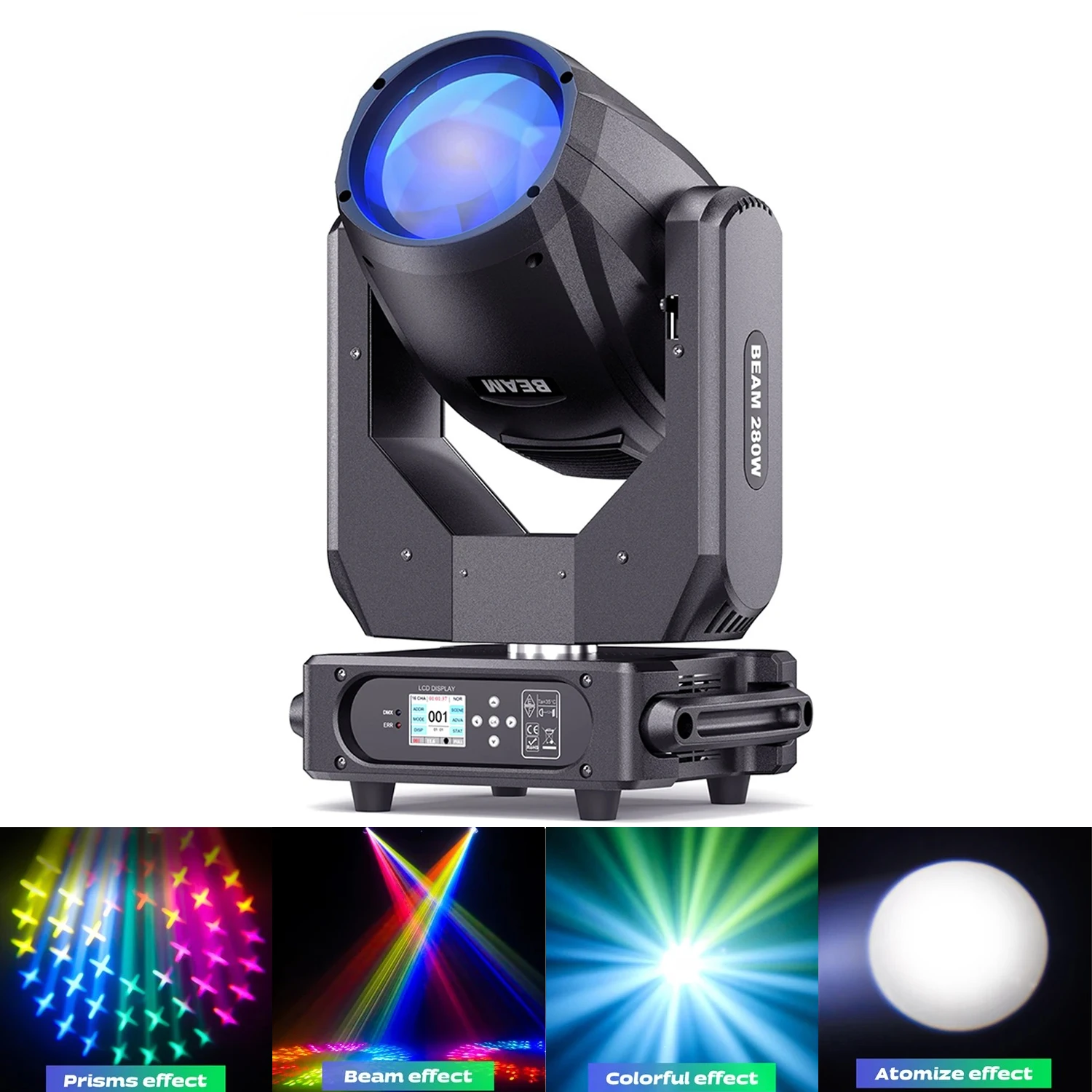 

Professional Stage Light 280W Beam Moving Head Lights High Brightness Rainbow Effect Stage Lighting Projector for Bar Disco